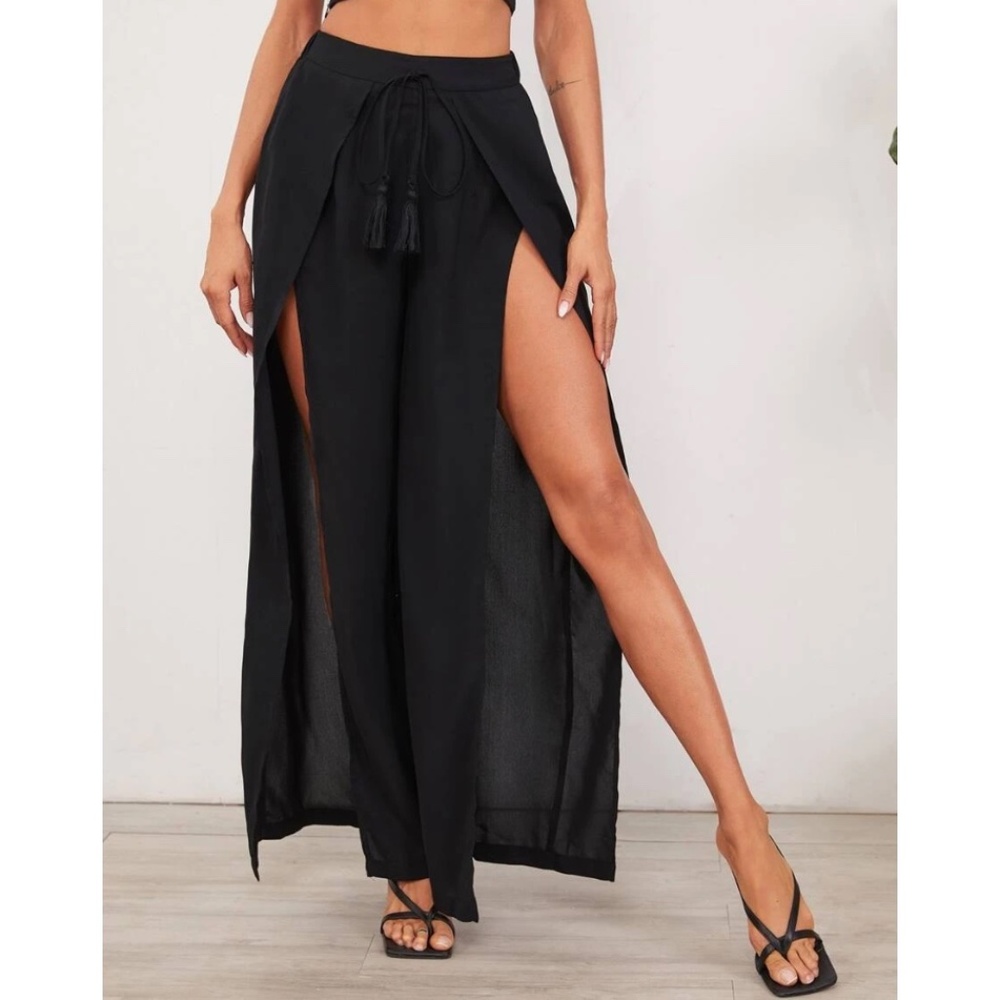 Beach Cover Up Leg Split Wrap Pants